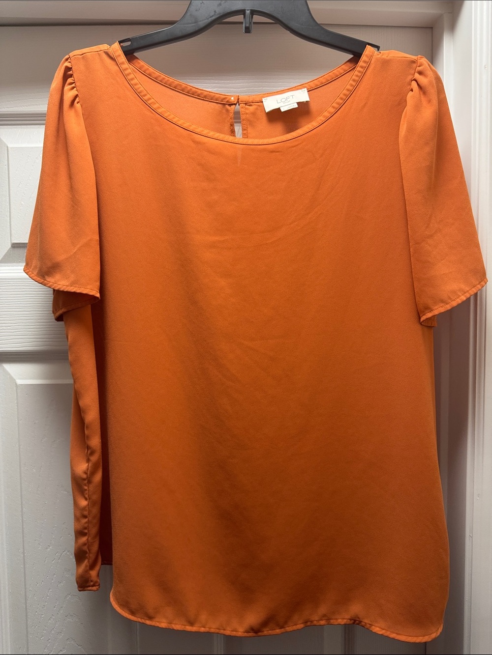 NWOT LOFT Orange Short-Sleeve Blouse